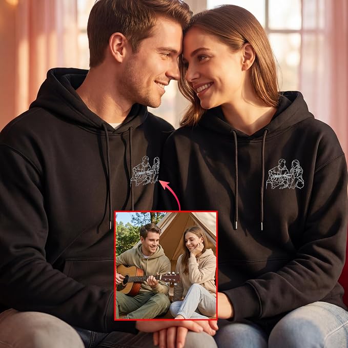 Easycosy Custom Sweatshirt for Couples Men Women, Personalized Hoodies - Image 2