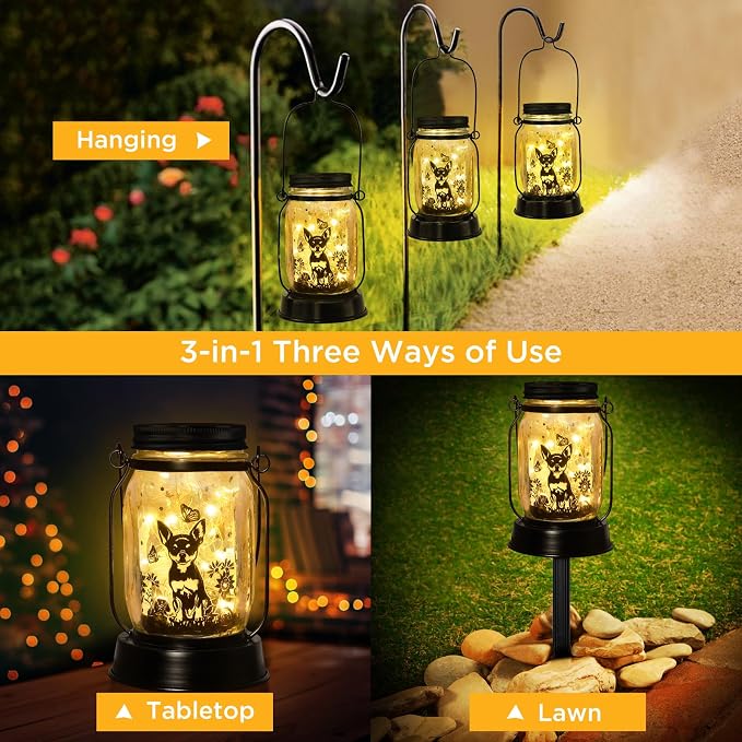 Chihuahua Gifts for Women/Men Chihuahua Solar Lanterns Dog Mom Birthday Dog - Image 6