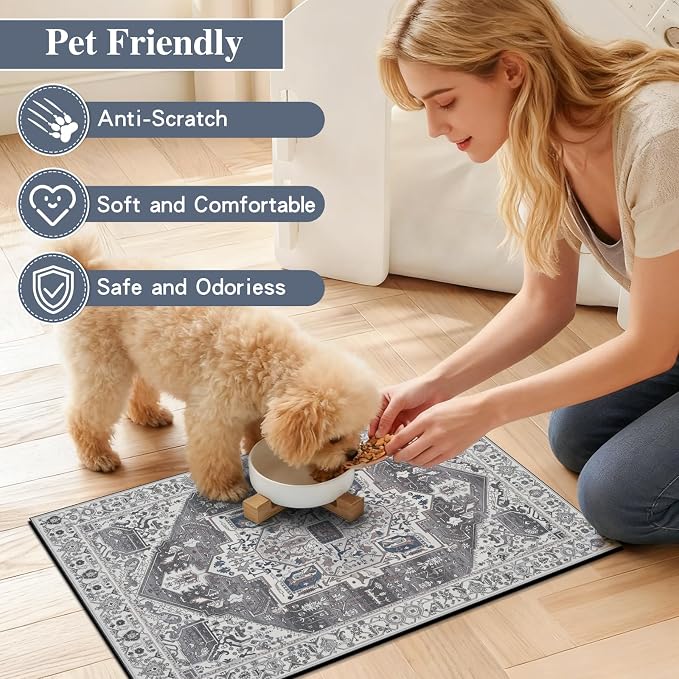 famibay Dog Food Mat, Absorbent Cat Dog Mats - Image 6
