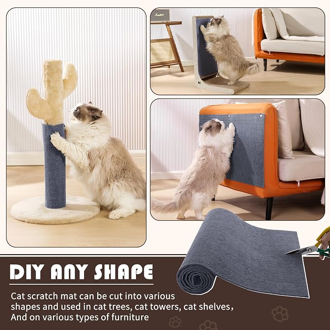 Cat Scratch Furniture Protector, Self-Adhesivet Scratch Mats Deterrent - Image 4