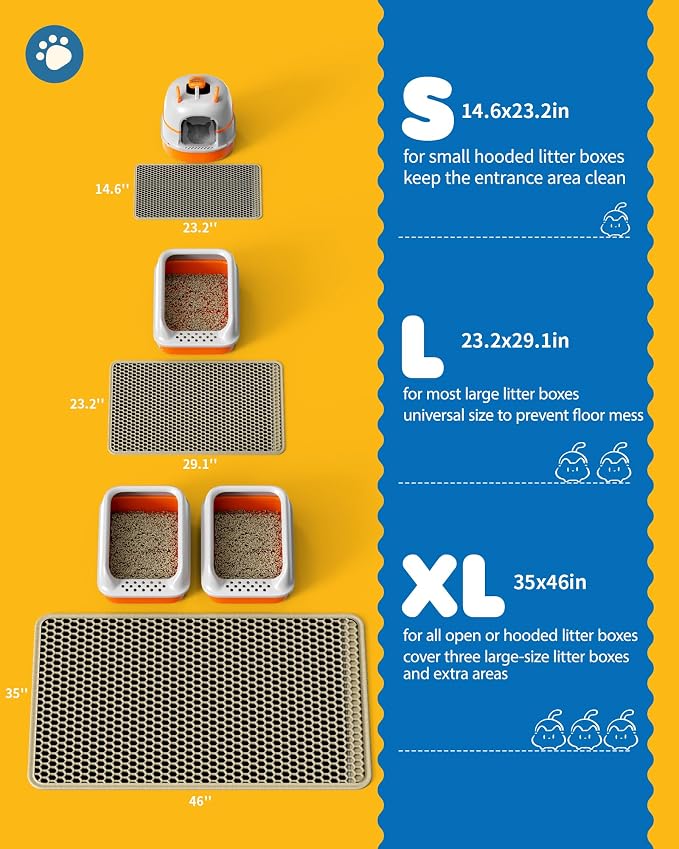 Cat Litter Mat - 23.2'' x 14.6'' Small Litter Trapping Mat, Waterproof - Image 6