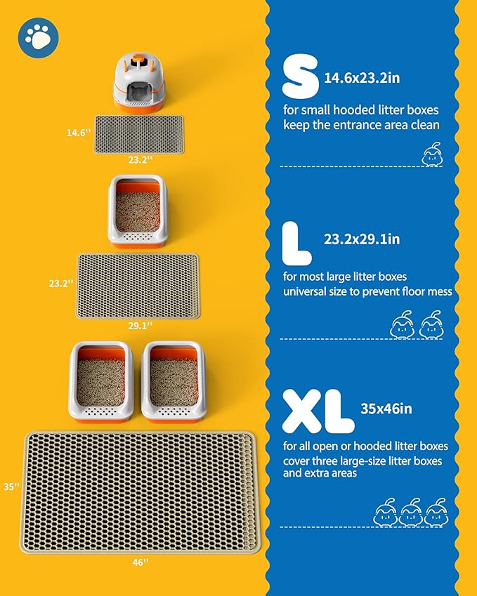 Cat Litter Mat - 23.2'' x 29.1'' Large Litter Trapping Mat, Waterproof - Image 6