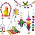 8 Pcs Parakeet Cockatiel Bird Toys, Parrots Cage Accessories Swing Wooden Perch by ESRISE