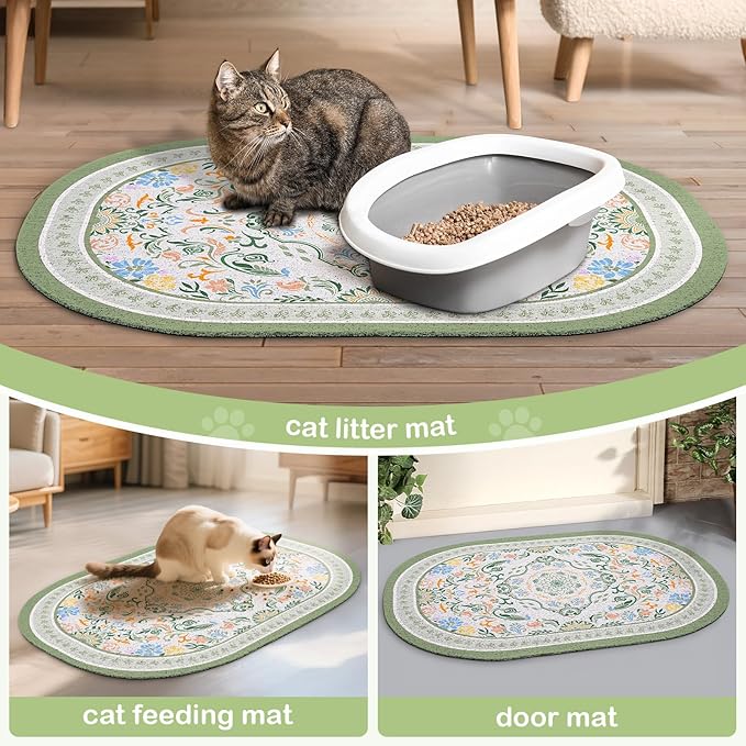 Bienbee Cat Litter Mat, Urine and Water Proof, Bean-Green M - Image 7