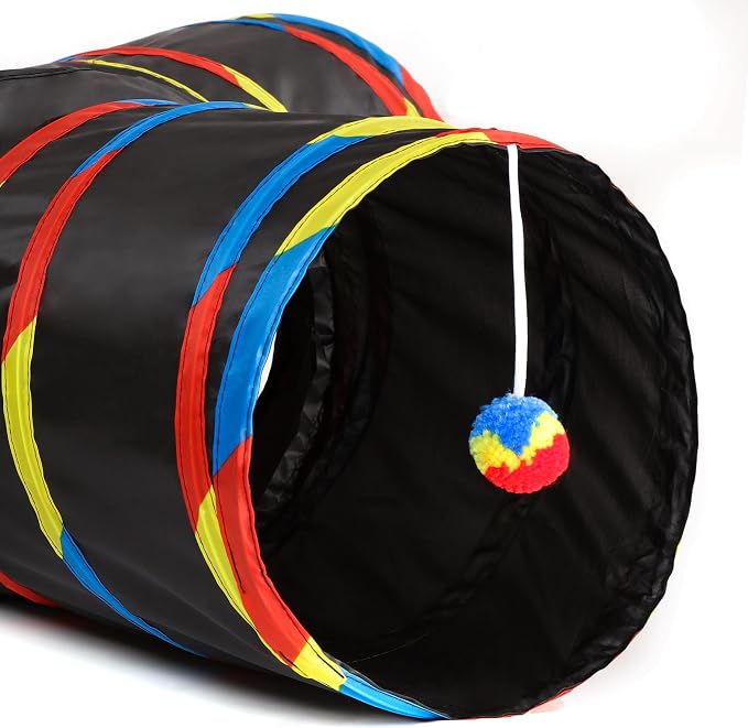 Tempcore Pet Cat Tunnel Collapsible Toy, 3-Way Kitty Tunnel - Image 4