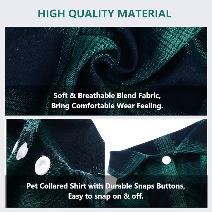 Dog Shirt, Koneseve Pet Plaid Polo Clothes Shirt T-Shirt, Sweater Bottoming - Image 4