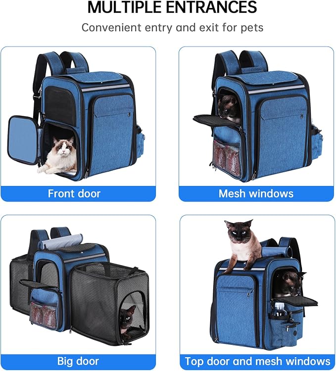 Cat Carrier Backpack for Travel, Dog Carrier Backpack for Large cat, Small Dogs - Image 3