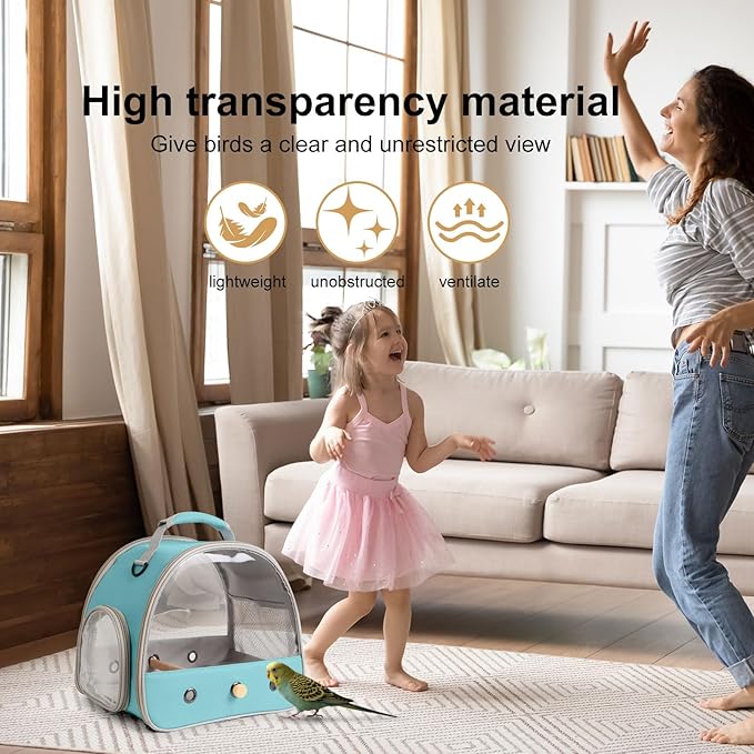 Small Bird Travel Cage Carrier, Portable Parrot Parakeet Carrier - Image 5