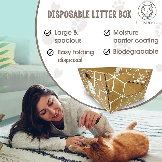 Tallest Disposable Cat Litter Box 15 Trays 2 Trays Litter Box Low Entry - Image 4