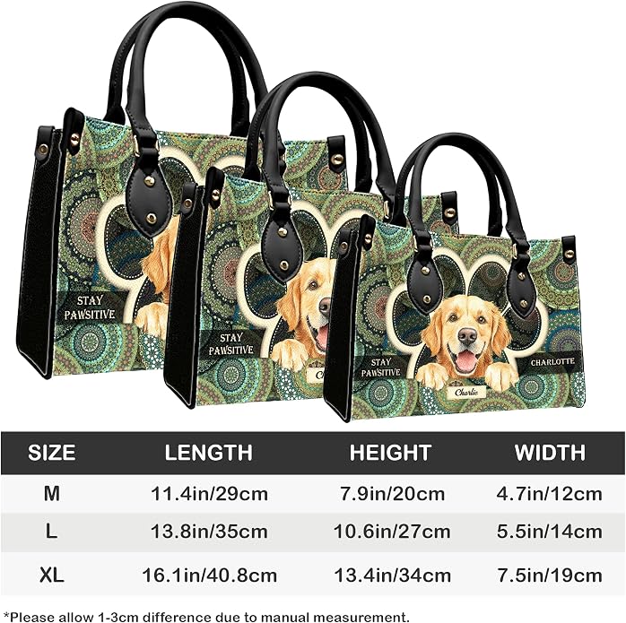 Personalized Pet Mom Leather Handbag – Custom Name Dog Cat Photo Purse - Image 7