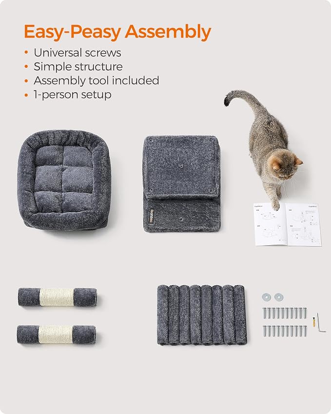 Feandrea Cat Tree, 26.4-Inch Cat Tower, Plush Condo - Image 5
