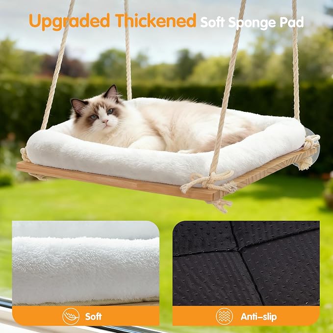 Cat Window Perch, Rustic Cat Hammock Bed - Image 5