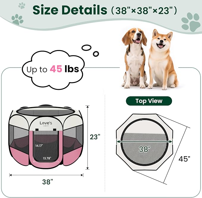 Love's cabin Pet Puppy Dog Playpen, Large Dog Tent Crates Cage Indoor/Outdoor - Image 3