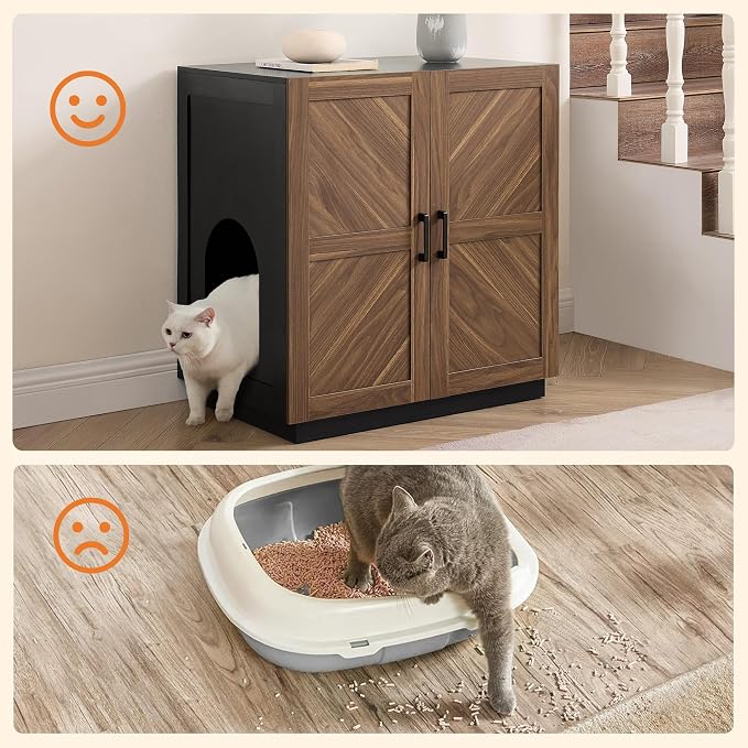 unipaws Cat Litter Box Enclosure Furniture - Image 6