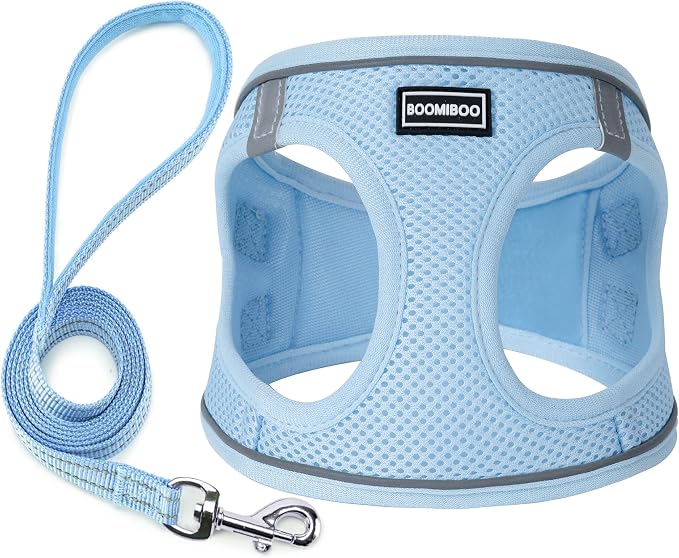 Dog Harness with Leash Set, No Pull Adjustable Reflective Step-in Puppy Pet by BOOMIBOO