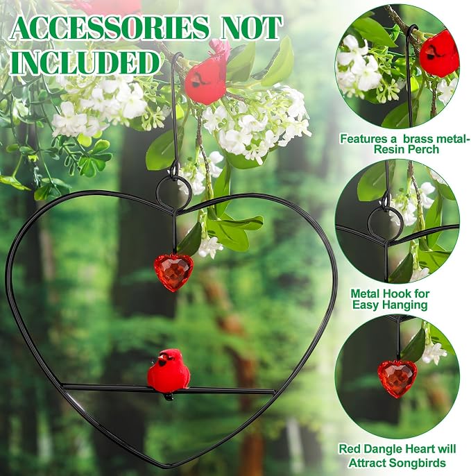 LemonRoad Hummingbird Swing, Tweet Heart Birdie Swing, Copper Hummingbird Perch - Image 3
