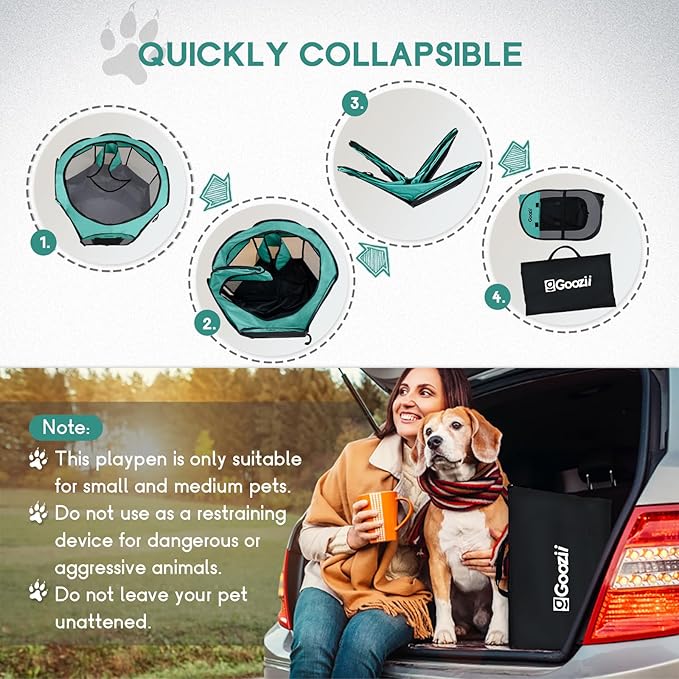 Pet Cat Playpen for Indoor Cats Enclosed, Puppy Dog Play Pen for Outdoor Travel - Image 6