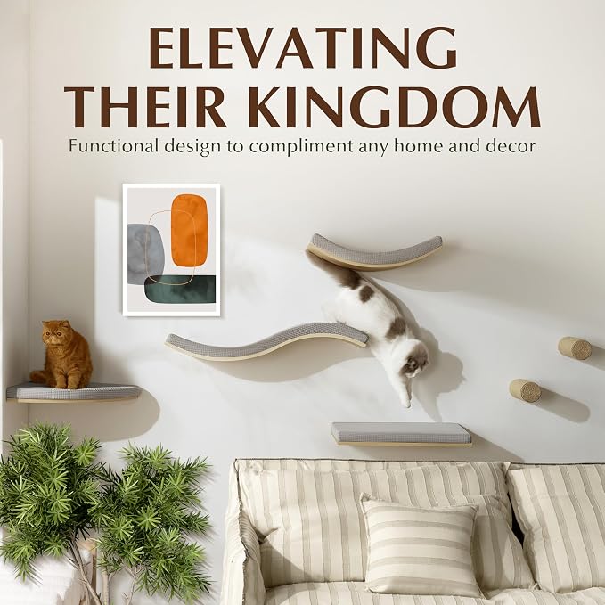 2-Pack Sisal Wall-Mounted Cat Climbing Wall Steps, Cat Wall Steps/Stairs - Image 8
