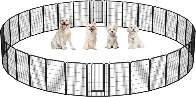 Yaheetech Dog Playpen Outdoor, 47 inch 32 Panels Dog Pen Indoor Heavy Duty by Yaheetech