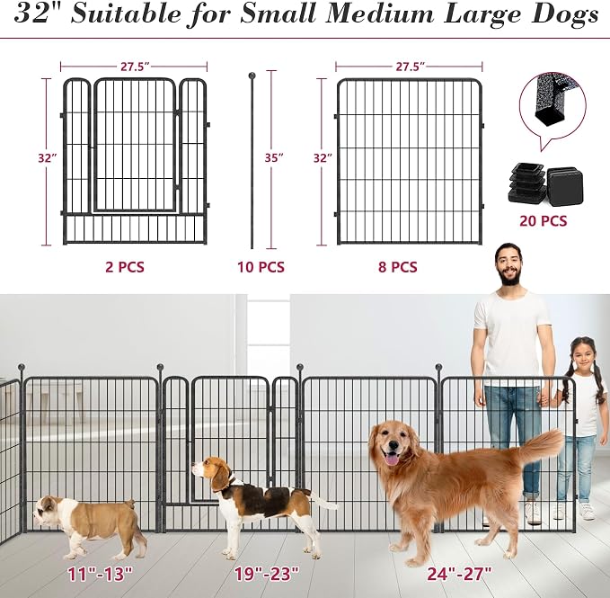 Dog Playpen 32 inch 10 Panels Indoor Dog Pen - Image 3