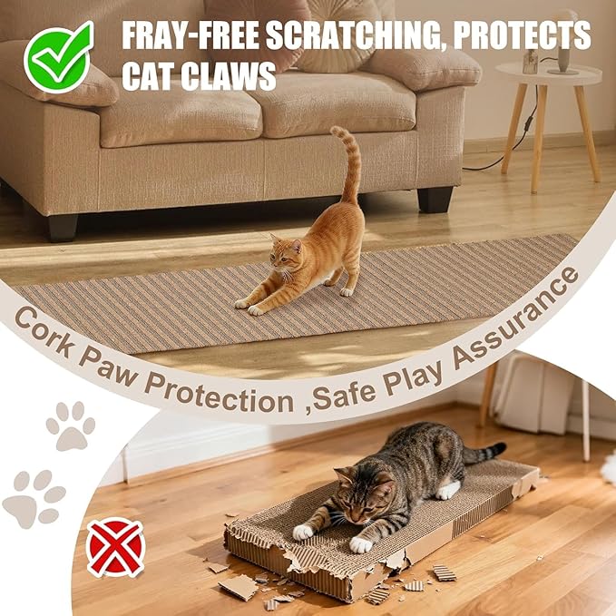 Natural Cork-Cat Scratch mat-Cat Scratch Pad Rug-cat Couch Protector-Scratch - Image 2