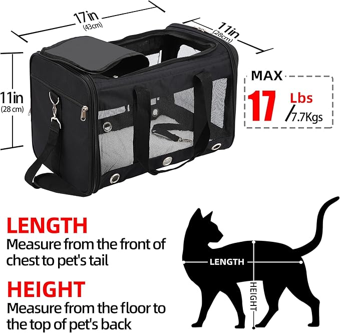Soft Sided Cat/Dog Carrier, Collapsible Pets Travel Carriers - Image 2