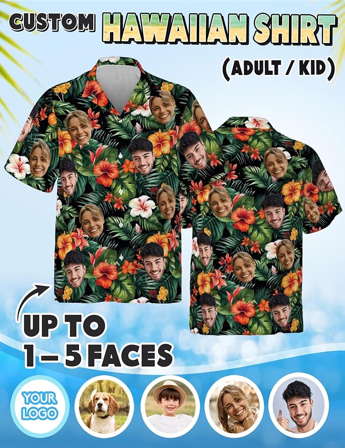 Custom Hawaiian Shirt with Face Photo Picture - Image 4