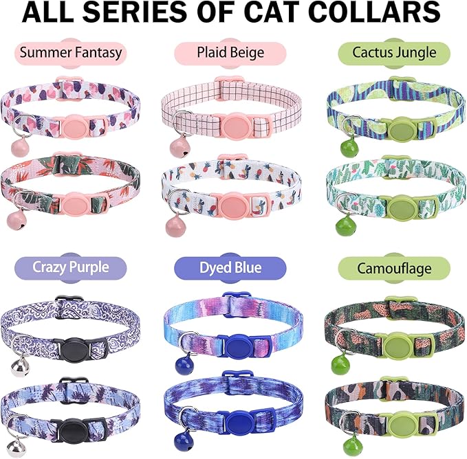 Breakaway Cat Collar with Bell & Cute Pendant, 2 Pack Kitten Collars with - Image 8