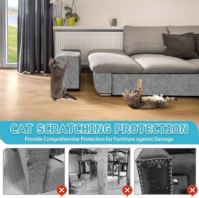 Climbing Cat Scratcher Mat Trimmable Cat Scratching Post Carpet 118’’x15.8’’ - Image 5