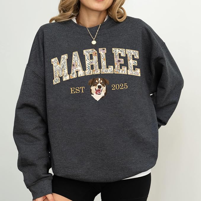 Custom Pet Sweatshirts with Photo and Name, Personalized Dog Sweatshirt - Image 2