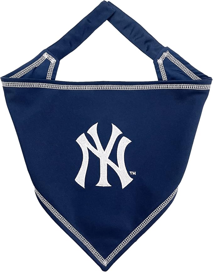 Pets First MLB New York Yankees TIE Bandana, Large/X-Large. Dog Bandana Scarf by PETSFIRST