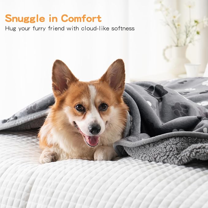 Waterproof Dog Blankets Pet Blanket 50"x60", Soft Fluffy Sofa Car Bed Protector - Image 5
