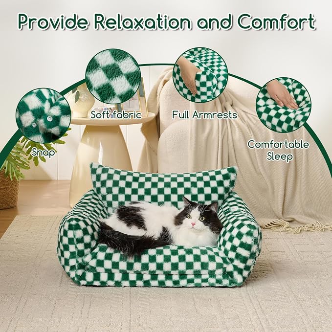 Hollypet Cat Bed Fluffy Plush Mutifuctional Double-Layer Soft Pet Couch - Image 6