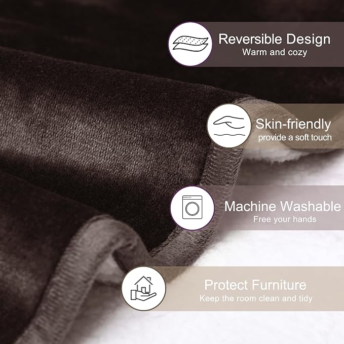 gogobunny Waterproof Bed Blanket, Reversible Sherpa Fleece Throw Blanket - Image 3