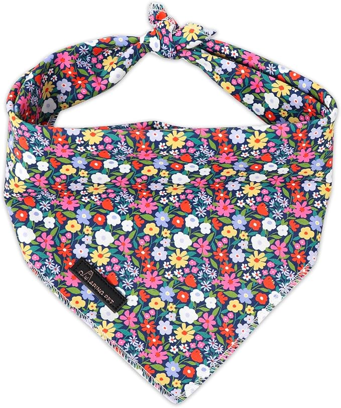 ARING PET Floral Dog Bandana, Spring Summer Colorful Flower Girl Pet Bandana by ARINGPET