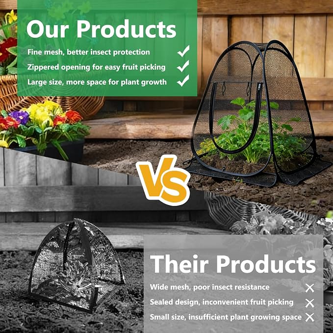 2 Pack 28 x 28 x 32 Inch Pop-up Gardening Net Cover - Image 4