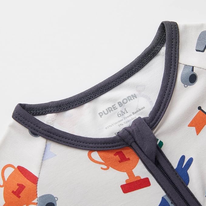 pureborn Baby Infant Boys Girls Sleeper Snug Fit Viscose from Bamboo Pajamas - Image 5