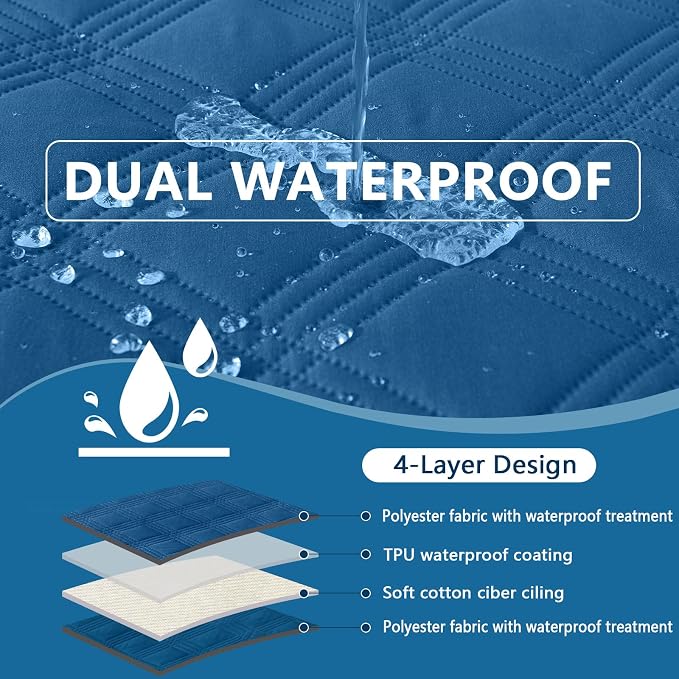 hyha Waterproof Dog Blanket, Reversible Pet Bed Blanket, Soft Sofa Couch Cover - Image 2