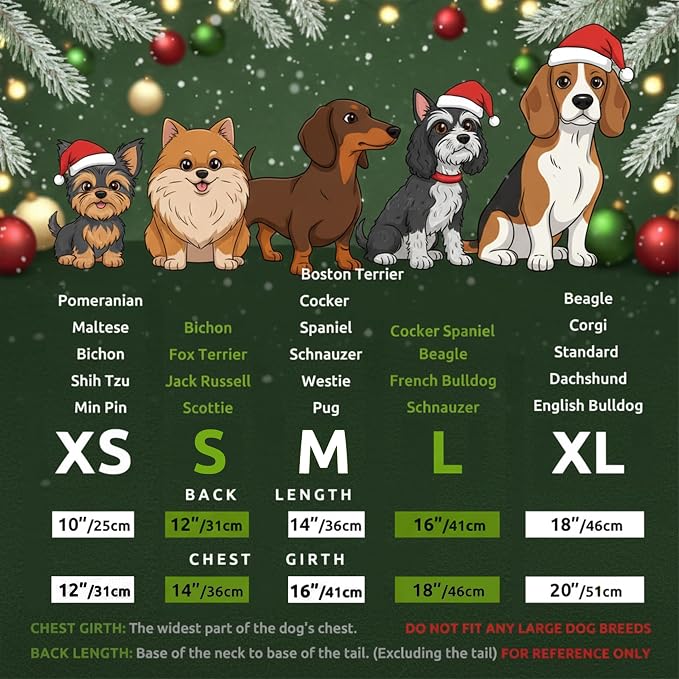 Pohshido Christmas Dog Dress, Winter Holiday Santa Claus Skirt - Image 3