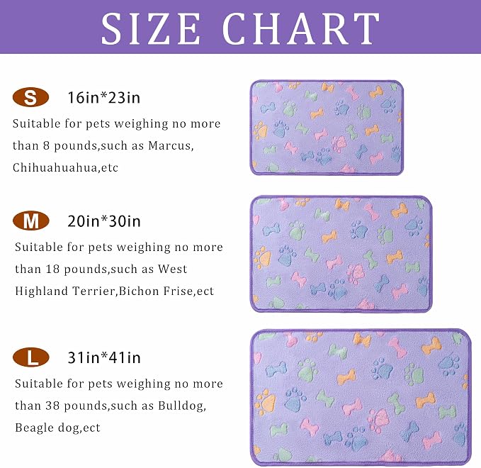 1 Pack 3 Blankets Super Soft Fluffy Premium Fleece Pet Blanket Flannel Paw - Image 3