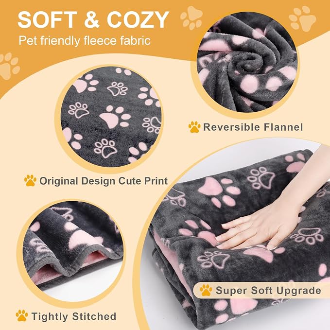 Dog Blankets for Large Dogs, Washable Pet Blanket, Soft Crate Bed - Image 3