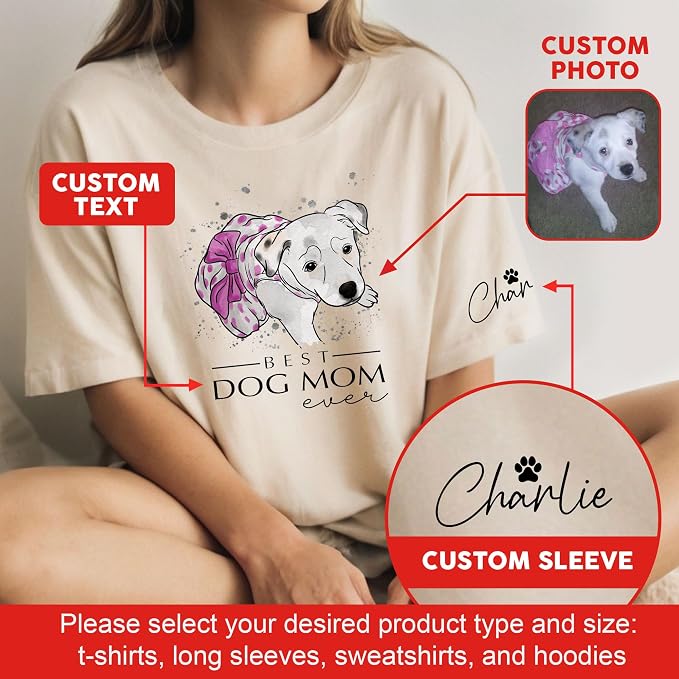 Custom Dog Mom Shirt Gifts for Women, Mother's Day Hoodie, Custom Shirt - Image 2
