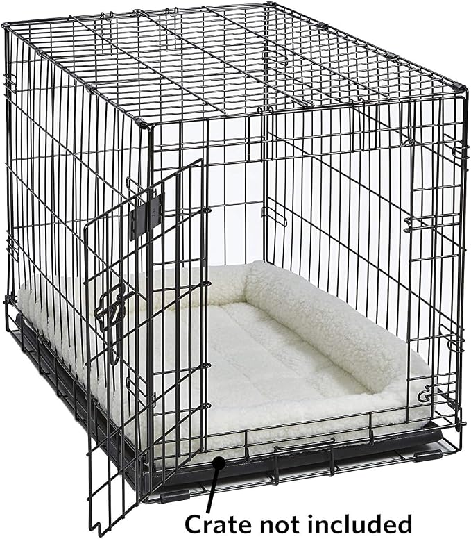 MidWest Homes for Pets QuietTime Dog Bed – White Fleece Bolster, Ultra-Soft and - Image 3