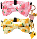 2 Pack Cotton Cat Collar with Bow Tie and Bell by Gelwoo