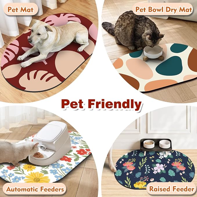 Cat Food Mat 24''x16'', Absorbent Cat Mats - Image 6