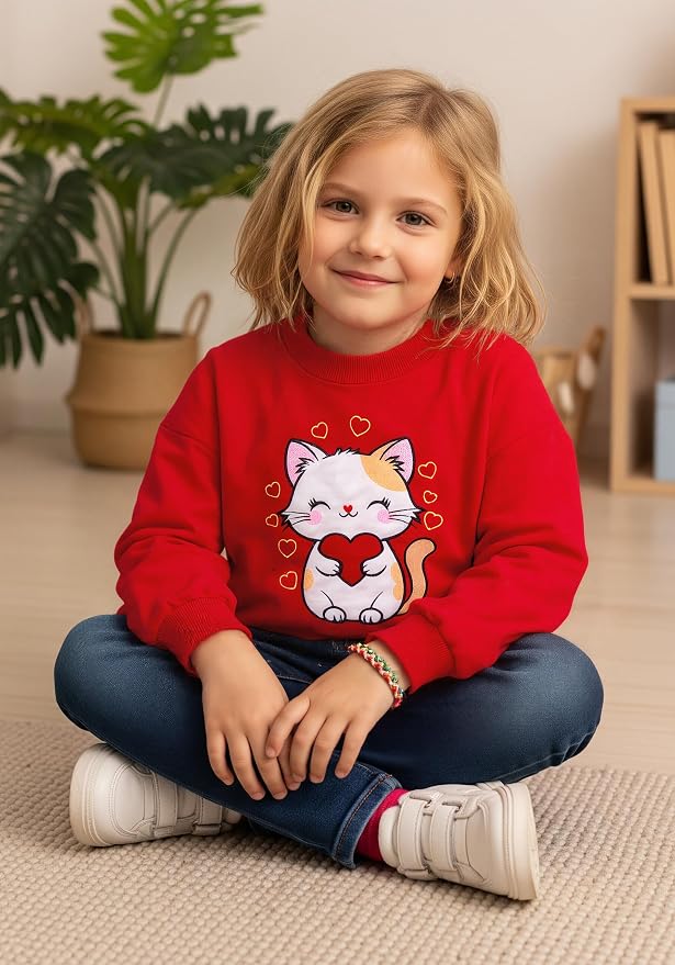 Toddler Baby Girls Cotton Sweater, Long Sleeve Crewneck Sweatshirt Pullover - Image 2