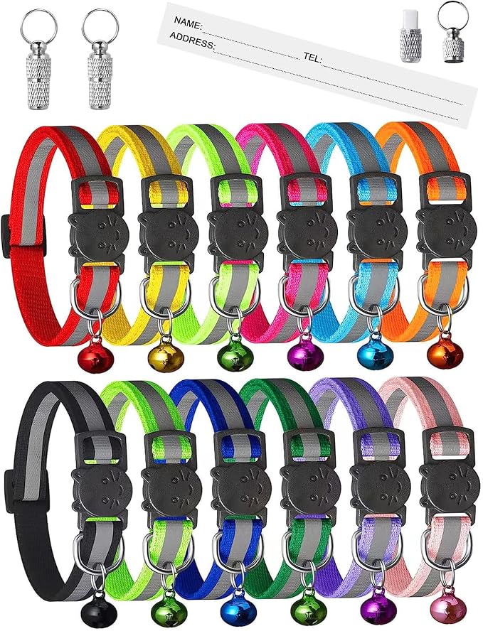 14 Pack Set Kitten Collars Breakaway by ExtodryPremiumCatCollarswithbell