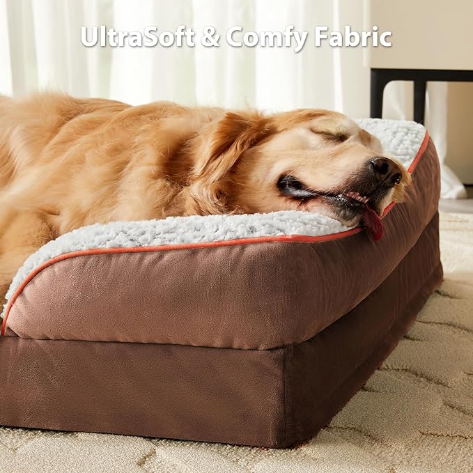 Orthopedic Dog Bed for Large Dogs, Egg Crate Foam Bed for Large Dogs, Equipped - Image 3