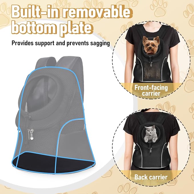 WOYYHO Pet Dog Carrier Backpack Small Dog Front Backpack Ventilated Mesh Dog - Image 5