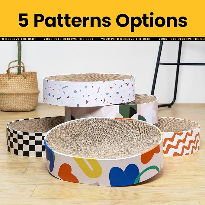 Cat Scratcher Bed, 2 in 1 Oval Cat Scratching Board - Image 8